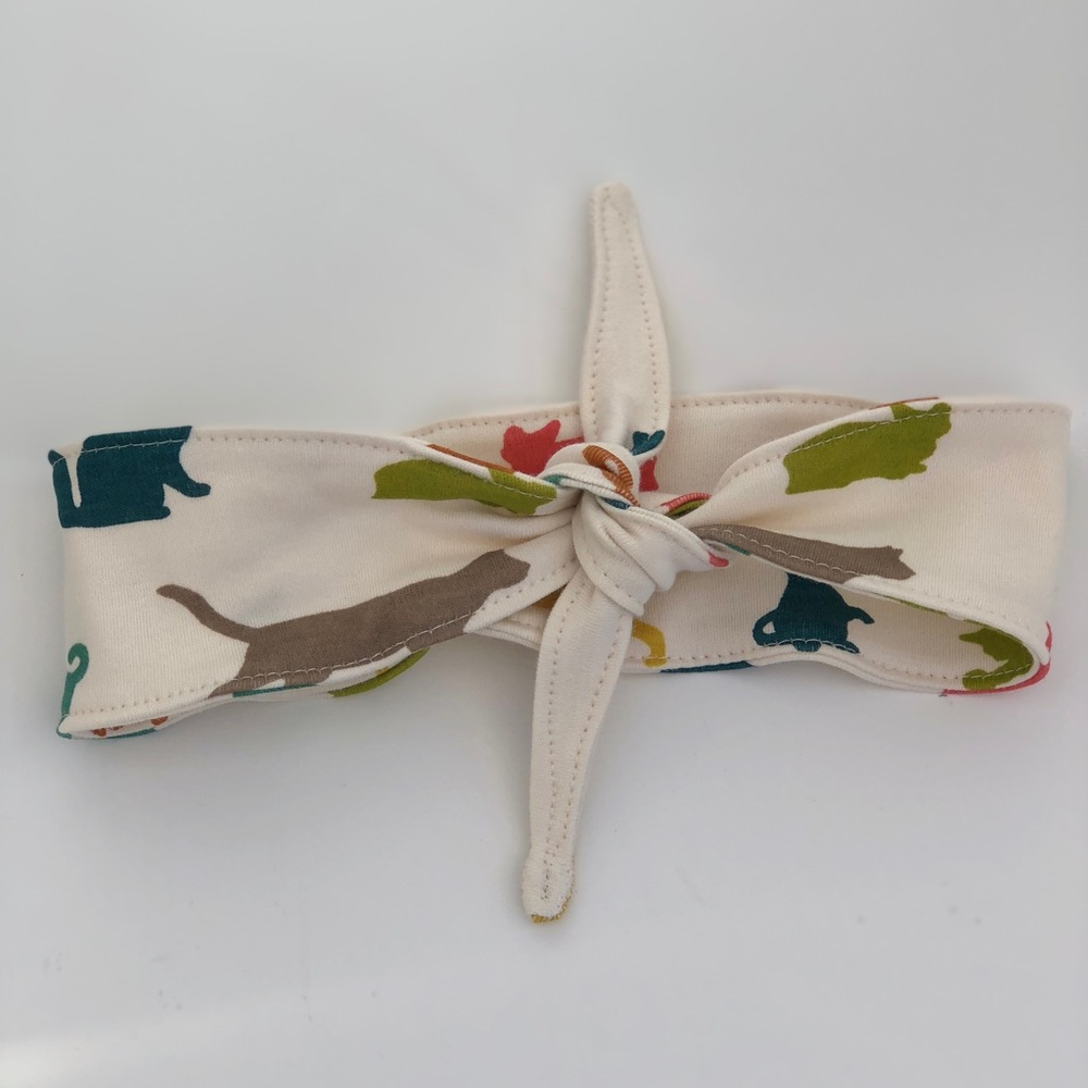 3 for $10- Cat Headband Print Adjustable Knot Headband- NWT- Organic Cotton
